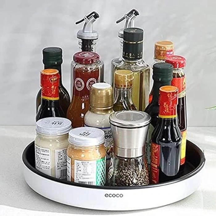 ECOCO Döner Organizer | Çok Amaçlı Saklama ve Düzenleme Tepsisi | 25cm Çap