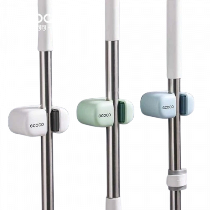 ECOCO Duvara Monte Süpürge ve Mop Askılığı | Kaymaz, Delme Gerektirmeyen Pratik Organizer