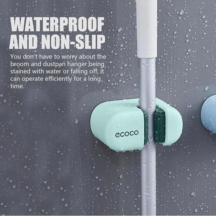 ECOCO Duvara Monte Süpürge ve Mop Askılığı | Kaymaz, Delme Gerektirmeyen Pratik Organizer