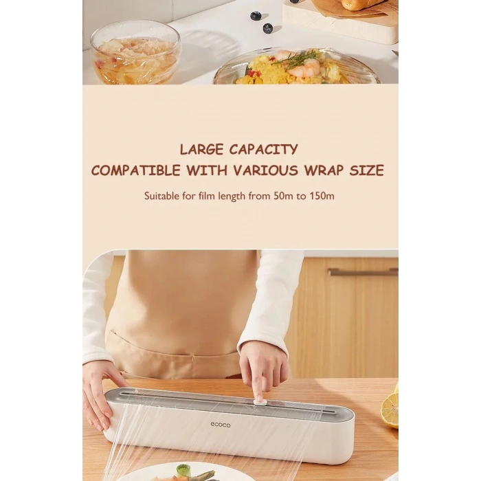ECOCO Ev Tipi Streç Film Kesici (1 Rulo Streç Film Dahil)