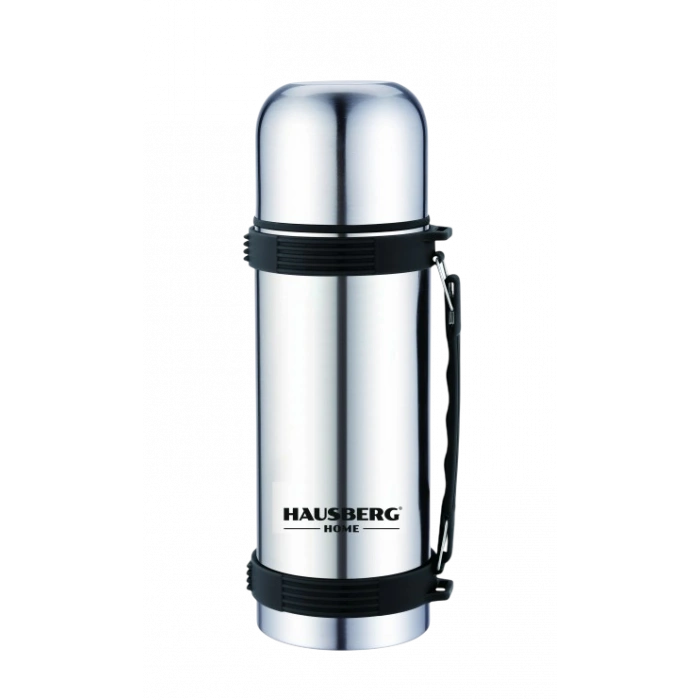 HAUSBERG Çift Duvarlı Vakumlu Seyahat Termosu | 1.2L Kapasite & 15 Saat Isı Koruma