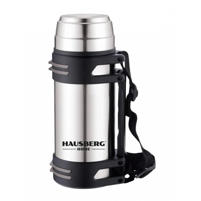 HAUSBERG Çift Duvarlı Vakumlu Seyahat Termosu | 2L Kapasite & 15 Saat Isı Koruma