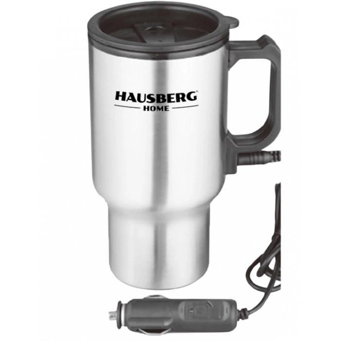 HAUSBERG Elektrikli Otomobil Kupası | 450ML Paslanmaz Çelik Termos