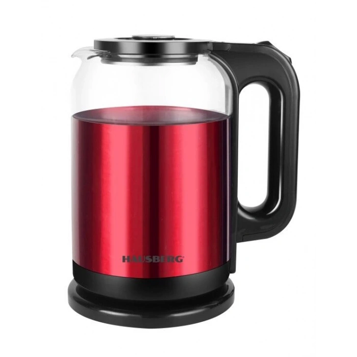 HAUSBERG Paslanmaz Çelik Kaplamalı Cam Su Isıtıcı