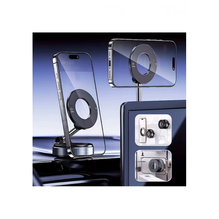 K007 Vakumlu Manyetik 360 Dönen Çok Amaçlı Araç Telefon Tutucu