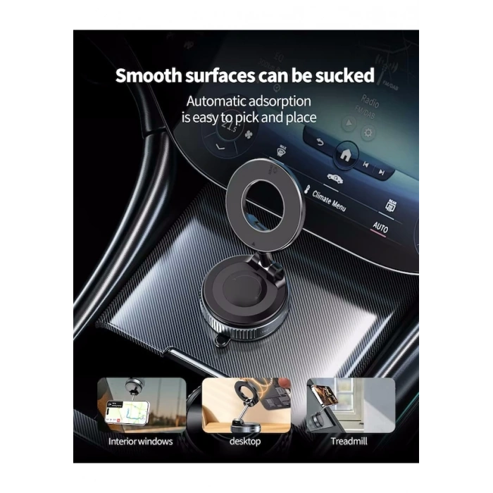 K007 Vakumlu Manyetik 360 Dönen Çok Amaçlı Araç Telefon Tutucu