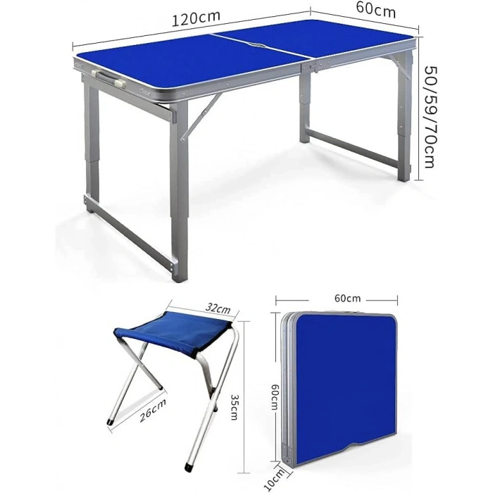 Katlanabilir Kamp & Piknik Masası + Tabure Seti