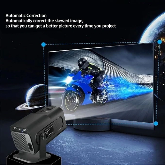 Mini Projektör, 4K 1080P Full HD Destekli Taşınabilir Projektör - Akıllı Projektör ile Evinizde Sinema Keyfi