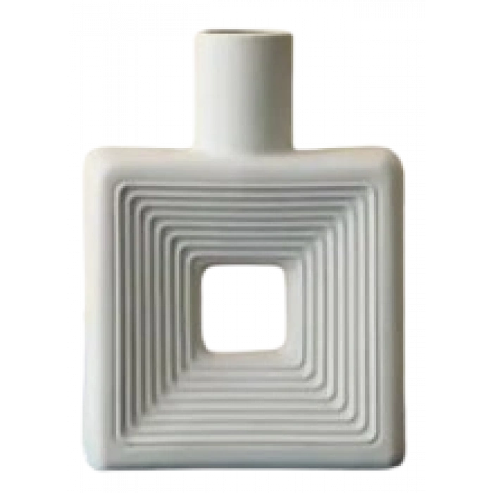 Modern Geometrik Seramik Vazo - Kare