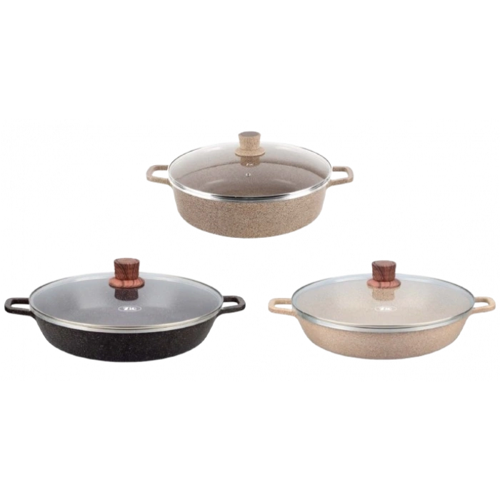 NEWAL Classic Büyük Genş Kapaklı Granit Tencere - 36 CM