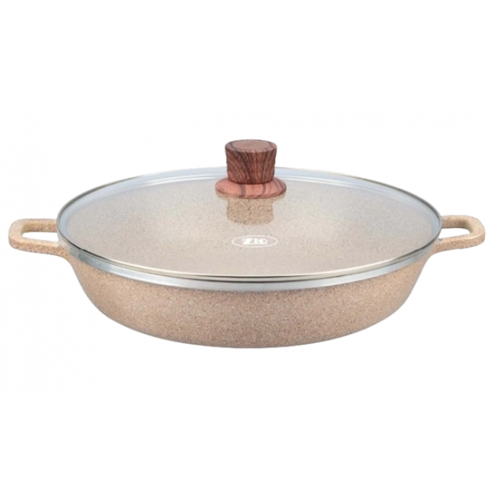 NEWAL Classic Büyük Genş Kapaklı Granit Tencere - 36 CM