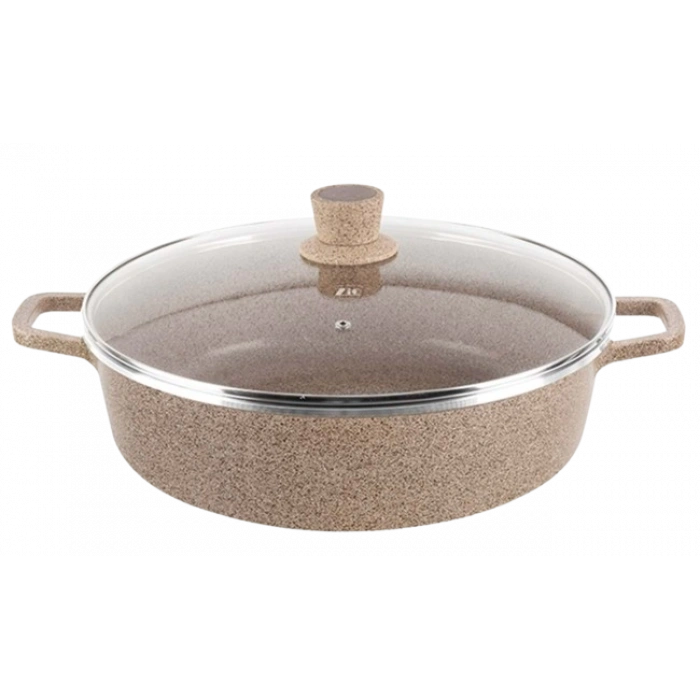 NEWAL Classic Büyük Genş Kapaklı Granit Tencere - 40 CM