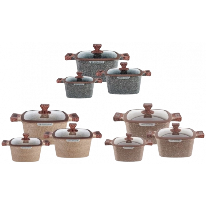 NEWAL Jumbo Tencere Seti - 6 Parça - 22/24/26 CM