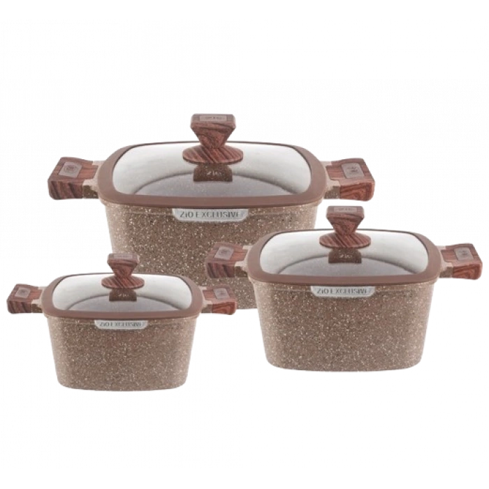 NEWAL Jumbo Tencere Seti - 6 Parça - 22/24/26 CM