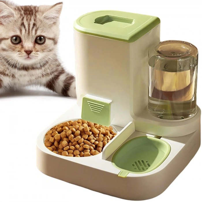 Otomatik Evcil Hayvan Mama ve Su Dispenseri - 2si 1 Arada Otomatik Kedi ve Köpek Mama Kabı