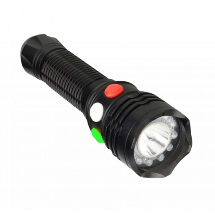 POWERMASTER Şarjlı El Feneri & LED Sinyal Işığı (Yeşil-Beyaz-Kırmızı)