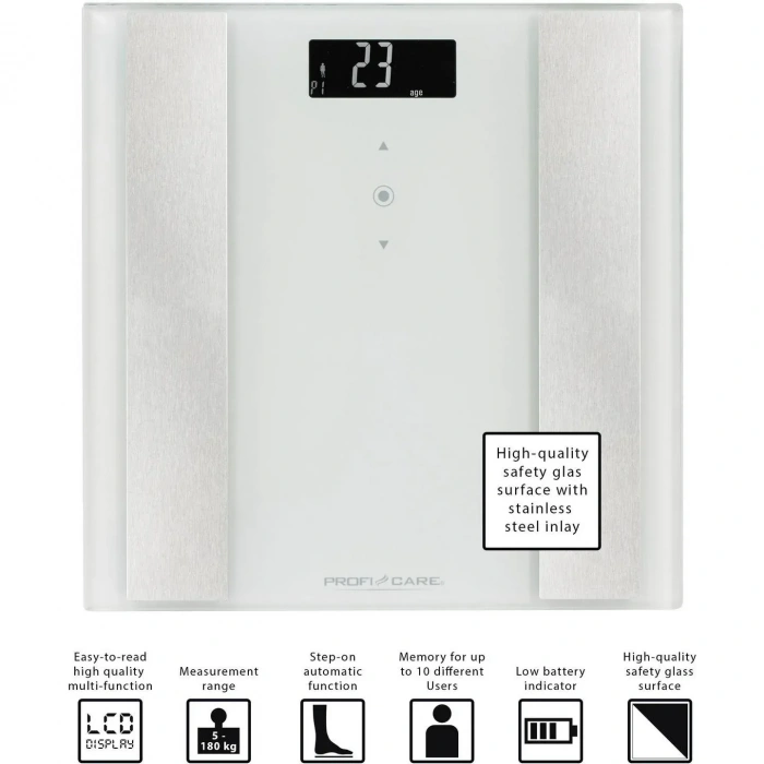 PROFICARE 8i 1 Arada Dijital Baskül – Vücut Analizi ve Hassas Ölçüm!