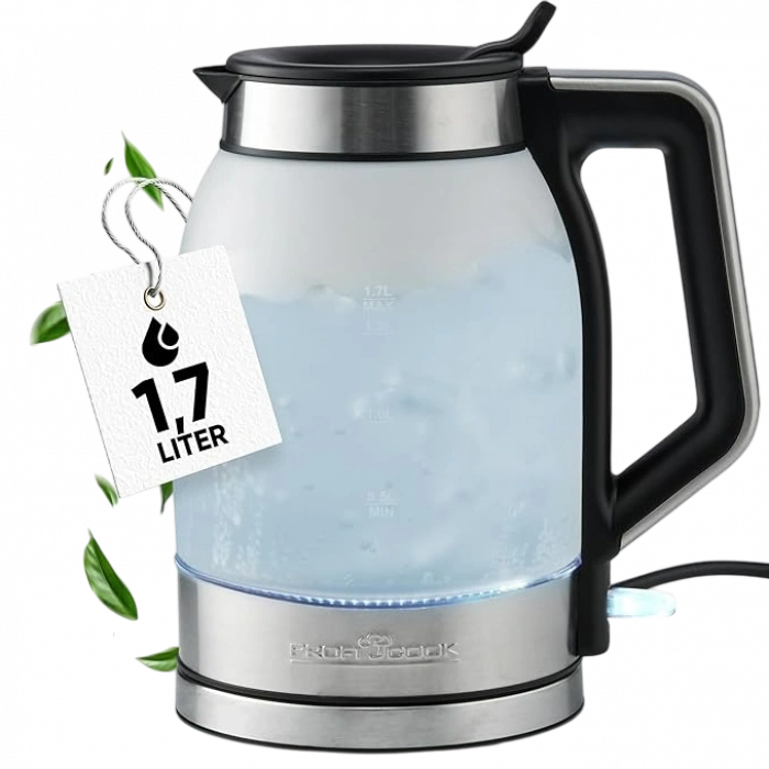 PROFICOOK Cam Işıklı Su Isıtıcı / Kettle (1,7 L, 2200 W)