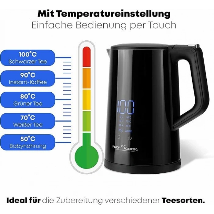 PROFICOOK Dokunmatik Su Isıtıcısı