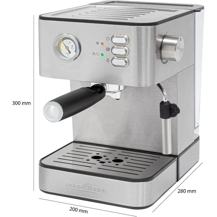 PROFICOOK Espresso Makinesi (850 W, 20 Bar Basınç)