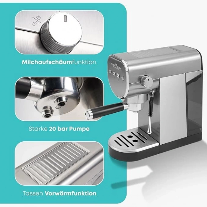 PROFICOOK Espresso Makinesi (Nespresso Kapsül Uyumlu, 20 Bar, 1150–1360 W)
