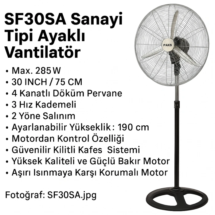 RAKS Sanayi Tipi Ayaklı Vantilatör