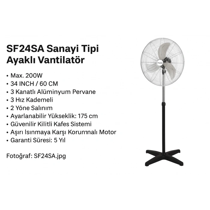 RAKS  Sanayi Tipi Ayaklı Vantilatör