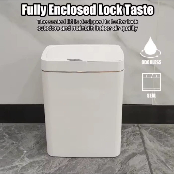Sensörlü Beyaz Çöp Kovası - 18L