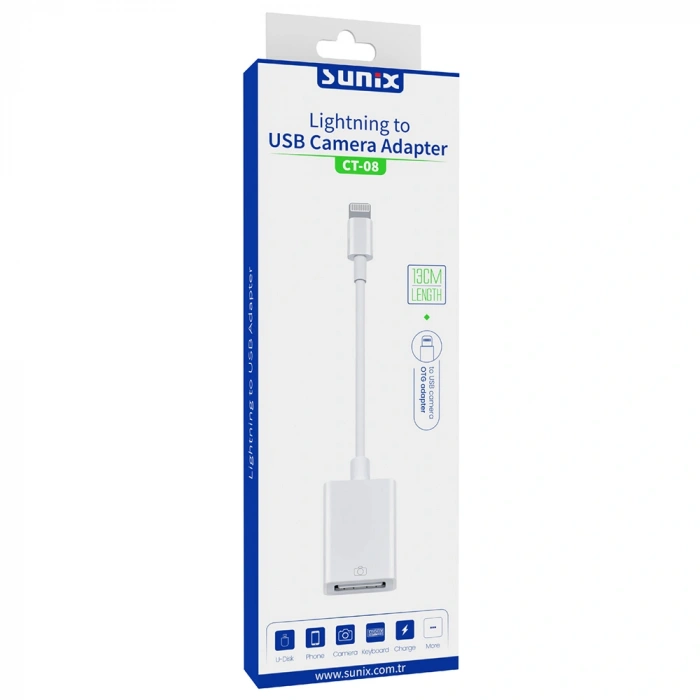 Sunix CT-08 Lightning to USB Kamera Adaptörü