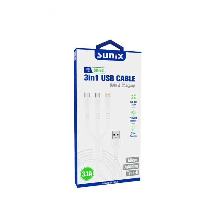 Sunix SC-63 Hızlı Şarj Kablosu