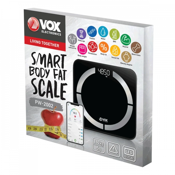 VOX Akıllı Vücut Tartısı – Dijital Vücut Analizi & Uygulama Desteği