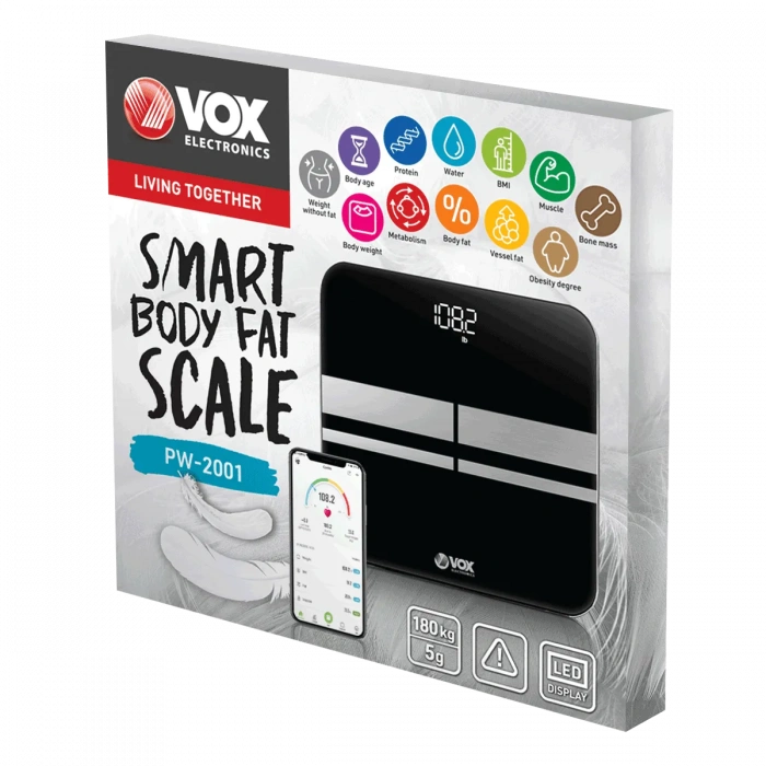 VOX Akıllı Vücut Tartısı – Dijital Vücut Analizi & Uygulama Desteği