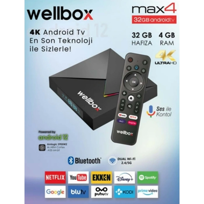WELLBOX MAX4 4K Android Box (4GB + 32GB)