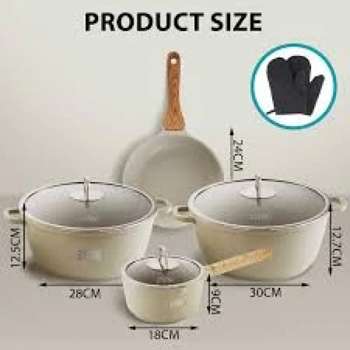 Winning Star 3 Parça Die‑Cast Alüminyum Döküm Non‑Stick Tencere Seti