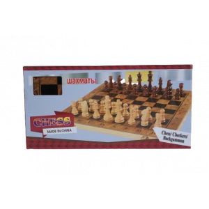 3ü 1 Arada Ahşap Satranç, Dama ve Tavla Seti - Orta Boy