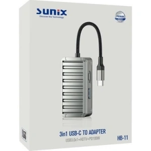 Sunix HB-11 100W 3in1 USB-C Hub