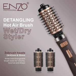 ENZO Pürüzsüz ve Işıltılı Saç Açıcı Sıcak Hava Fırçası (Islak & Kuru Şekillendirici)