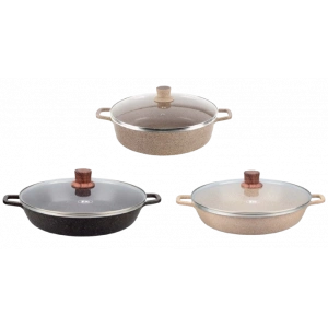 NEWAL Classic Büyük Genş Kapaklı Granit Tencere - 40 CM