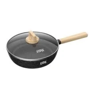 Winning Star  28 cm Non‑Stick Die‑Cast Alüminyum Tava (Cam Kapaklı)