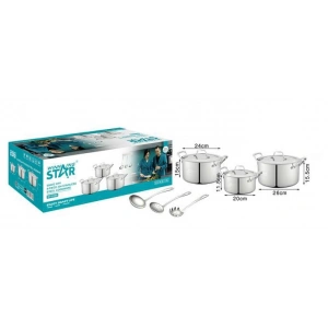 Winning Star 6 Parça Paslanmaz Çelik Tencere Seti