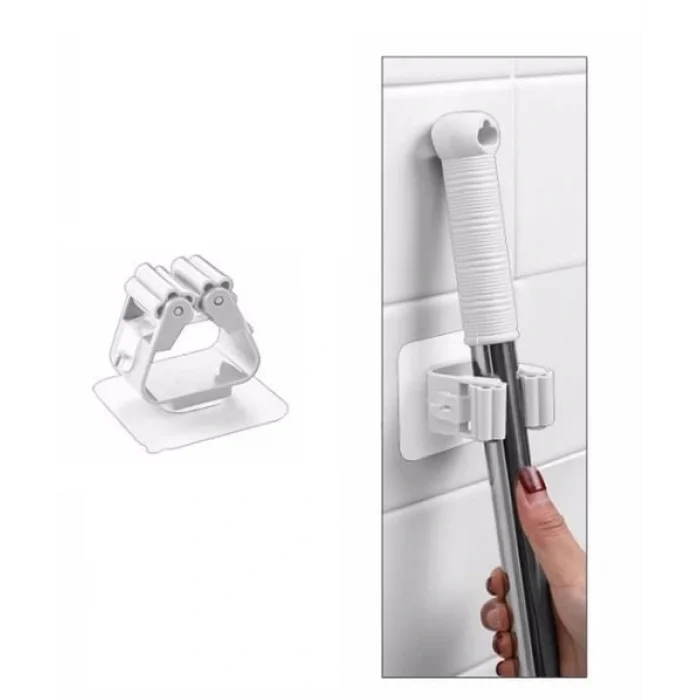 1 Adet Yapışkanlı Pratik Mop Tutucu Beyaz (5047)