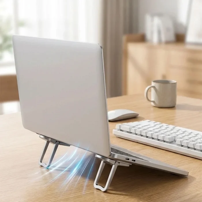 1 Çift Yapışkanlı Katlanabilir Laptop Standı – Mini Notebook Yükseltici, Taşınabilir Kaymaz Laptop Ayağı