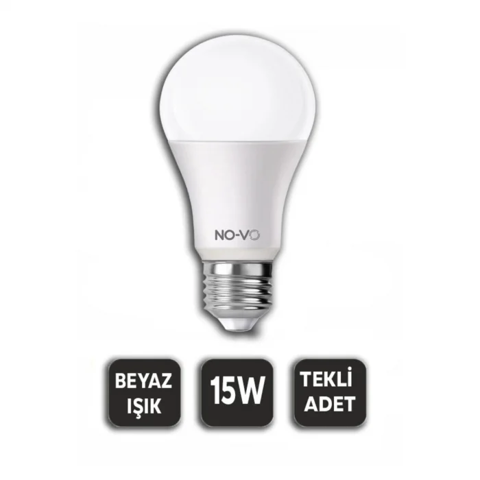 10 ADET 15W BEYAZ LED AMPUL 1200LM 6500K 15.000 SAAT ÖMÜR (5047)