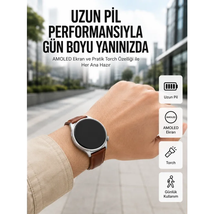 10 Gün Şarj Dayanımı Sunan AMOLED Ekran Akıllı Saat Yeni Nesil