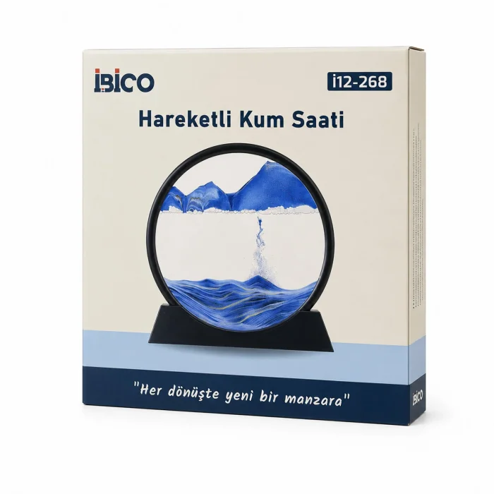 10 INC - 25CM RENKLİ SULU CAM KUM SAATİ HAREKETLİ AYNA MODELİ (5047)