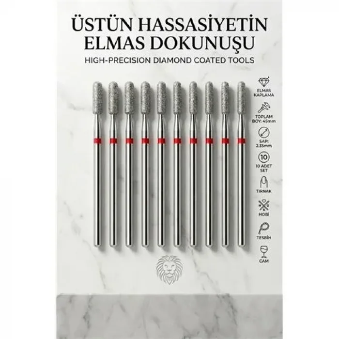 10lu Elmas Freze Ucu Seti - Protez Tırnak Kalıcı Oje Manikür Ve Hobi Tesbih 882/031r 723099