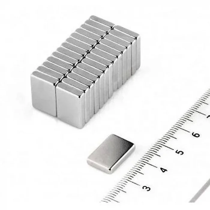 100 Adet 15x10x1.5 mm Köşeli Neodyum Mıknatıs N35 Magnet Dayanıklı Nikel Kaplama