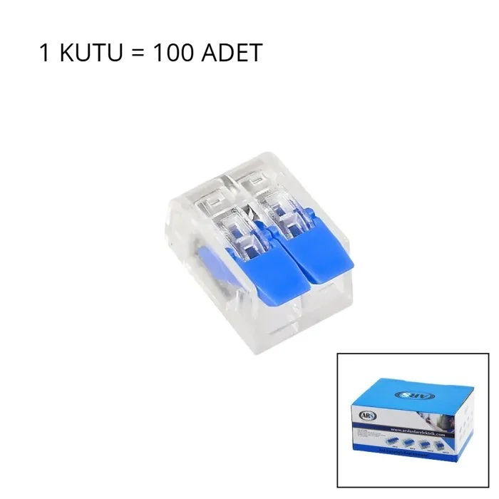 100 ADET 2 Lİ 2X2.5 KABLO GEÇMELİ MANDALLI BUAT KLEMENSİ (5047)