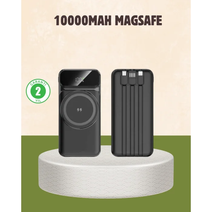 10000 mAh Kablosuz Powerbank – 15W Hızlı Şarj,  Type-C Çoklu Çıkışlı