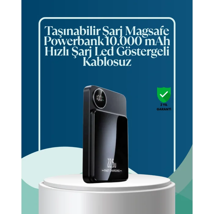 10000mAh Kapasiteli Manyetik USB-C ve Kablosuz Powerbank W09